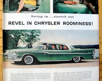 1959 Chrysler Windsor 4 Door Hardtop Roominess Original 13.5 * 10.5 Magazine Ad