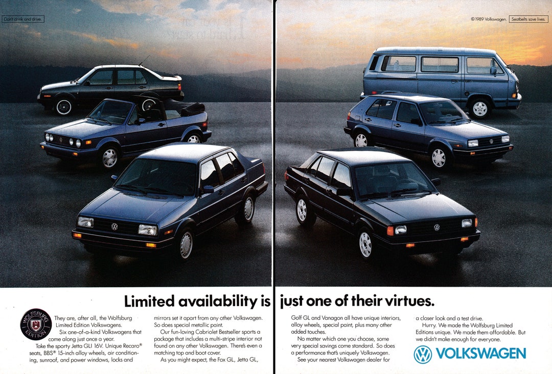 1989 VW Wolfsburg Limited Editions 6 Models Pictured