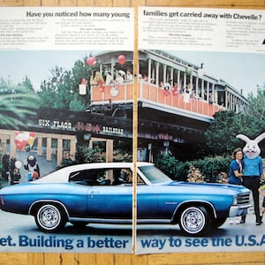 1972 Chevrolet Chevelle Malibu 6 Flags -Original 2 Page 13.5 * 10.5 Magazine Ad