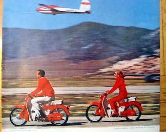 1964 Honda Motorcycle You Meet The Nicest People-Original 13.5 * 10.5 Magazine Ade