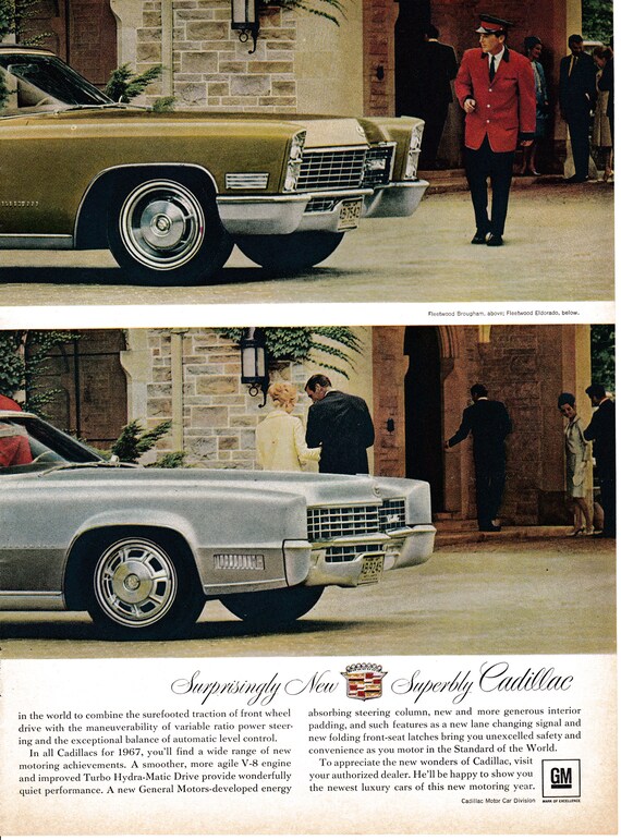 1967 Cadillac Fleetwood Brougham Eldorado New Luxury Original 2 Page Magazine Ad