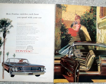 1960 Pontiac Bonneville-Interior-Original 2 Page 13.5 * 10.5 Magazine Ad