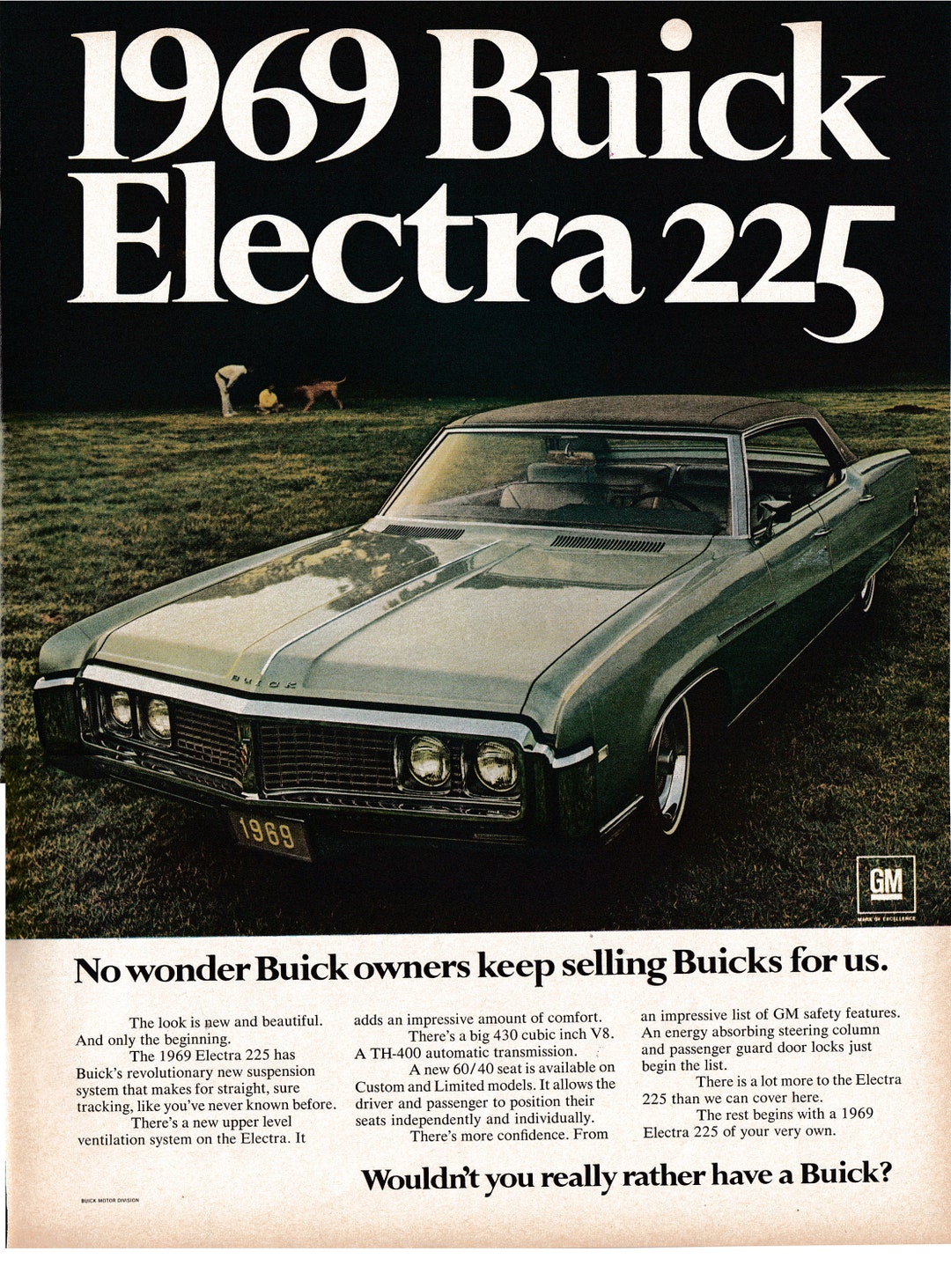 1969 Buick Electra 225430 CU V8 Engine4 Doororiginal 13.5 * 10.5