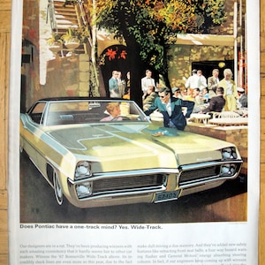 1967 Pontiac Bonneville 400 Cubic Inch V-8 -Original 13.5 * 10.5 Magazine Ad