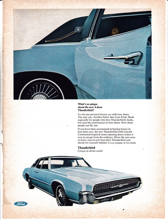 1967 Ford Thunderbird New Unique 4 Door Rear Suicide Original Etsy