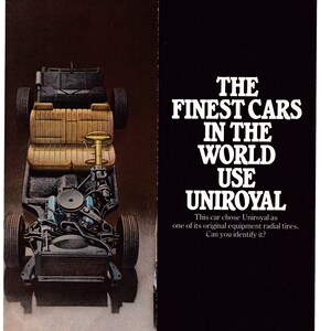 1977 Cadillac Coupe De Ville Uniroyal Cutout View-Original Fold Out Magazine Ad