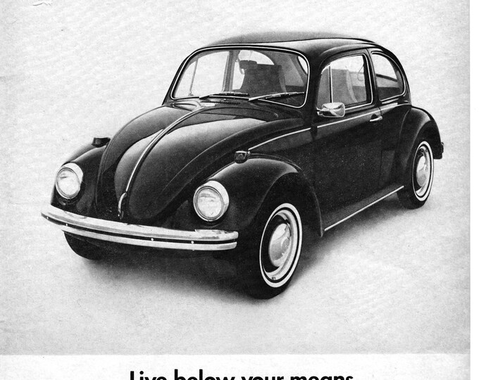 1968 VW Beetle Bug Live Below Your Means Volkswagen 1,699 Original ...
