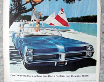 1967 Pontiac Catalina Convertible 400 ci V-8-Original 13.5 * 10.5  Magazine Ada