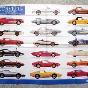 1983 Chevrolet Corvette 30th Anniversary 8 Page Fold Out Poster + Original Magazine Ad