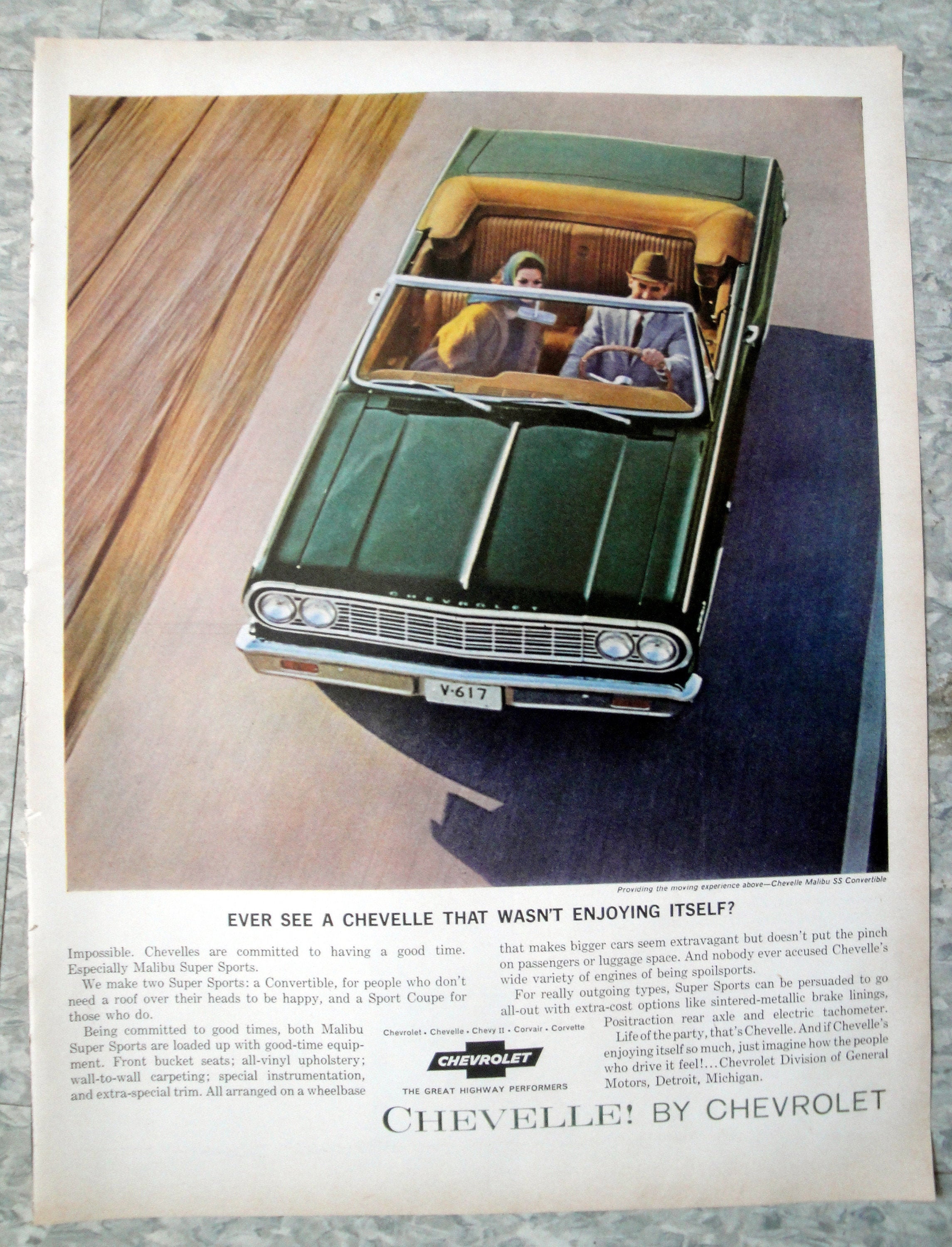 1964 Chevrolet Chevelle Malibu SS Convertible Original 13.5 10.5 Magazine Ad  - Etsy