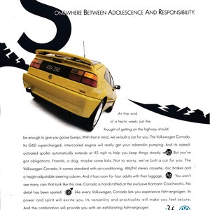 1990 VW Corrado-Yellow-Volkswagen-Original Magazine Ad