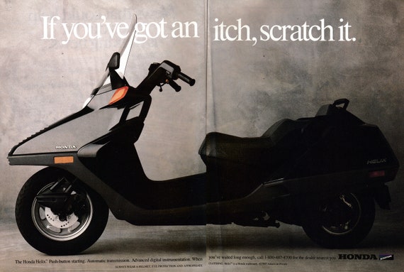 1987 Honda Helix Scooter-push Button Start-motorbike-original 2 Page  Magazine Ad - Etsy UK