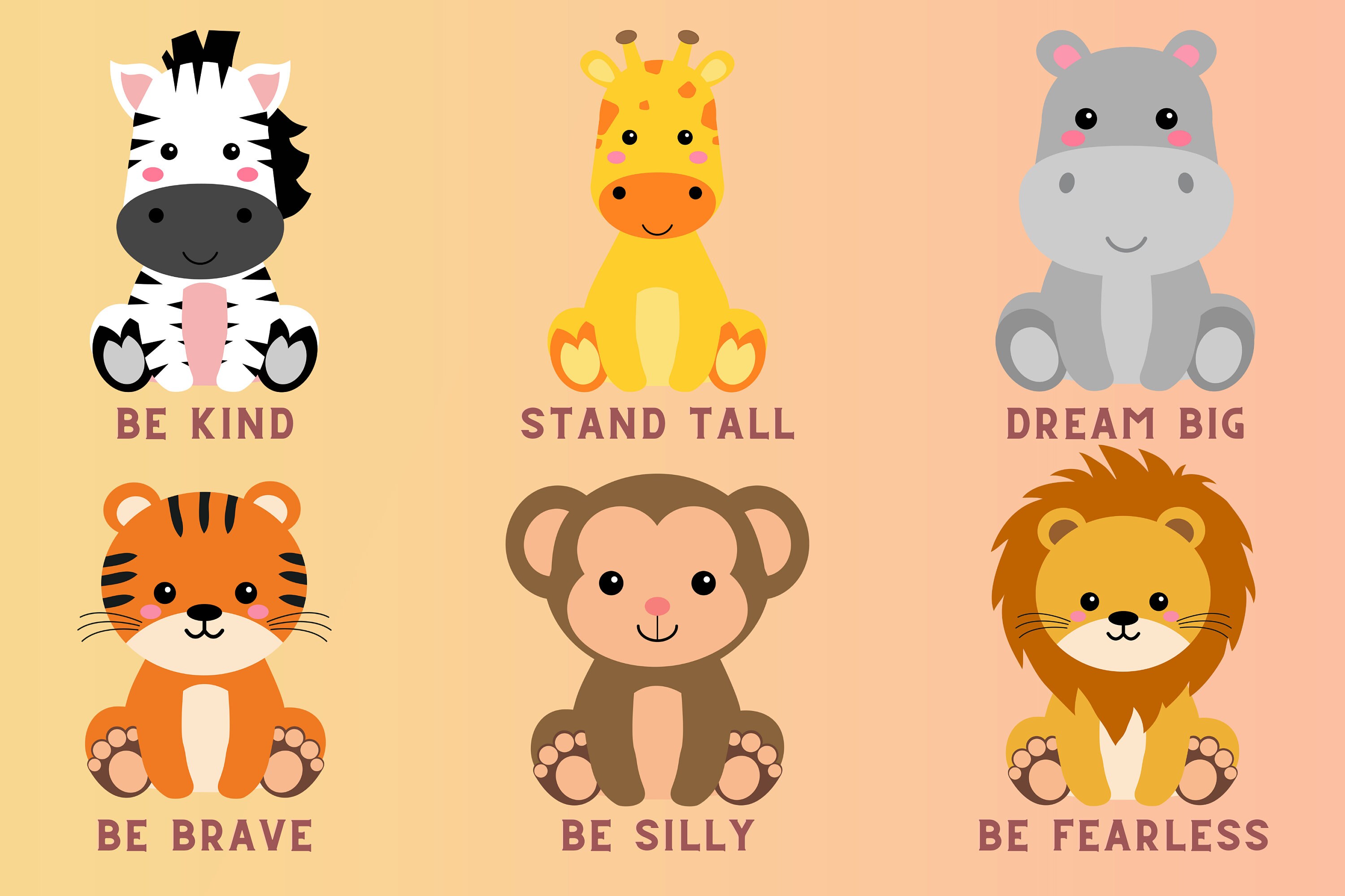 Safari Animals Nursery Art Etsy