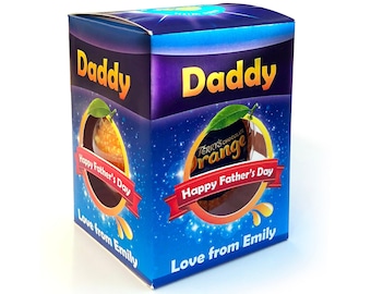 Naranja de chocolate de Terry personalizada - Día del Padre - Pascua - Cumpleaños - Cualquier mensaje - Cualquier ocasión