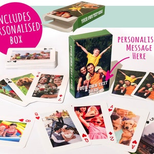 Personalised Playing Cards - Printed with Your Image on Both Sides! - With Personalized Box! - Perfect Valentine's or Birthday Gift