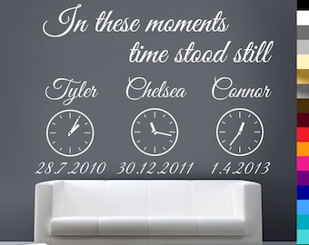 Time Stood Still Vinyl Wall Art Decal - Personalized Clock Sticker