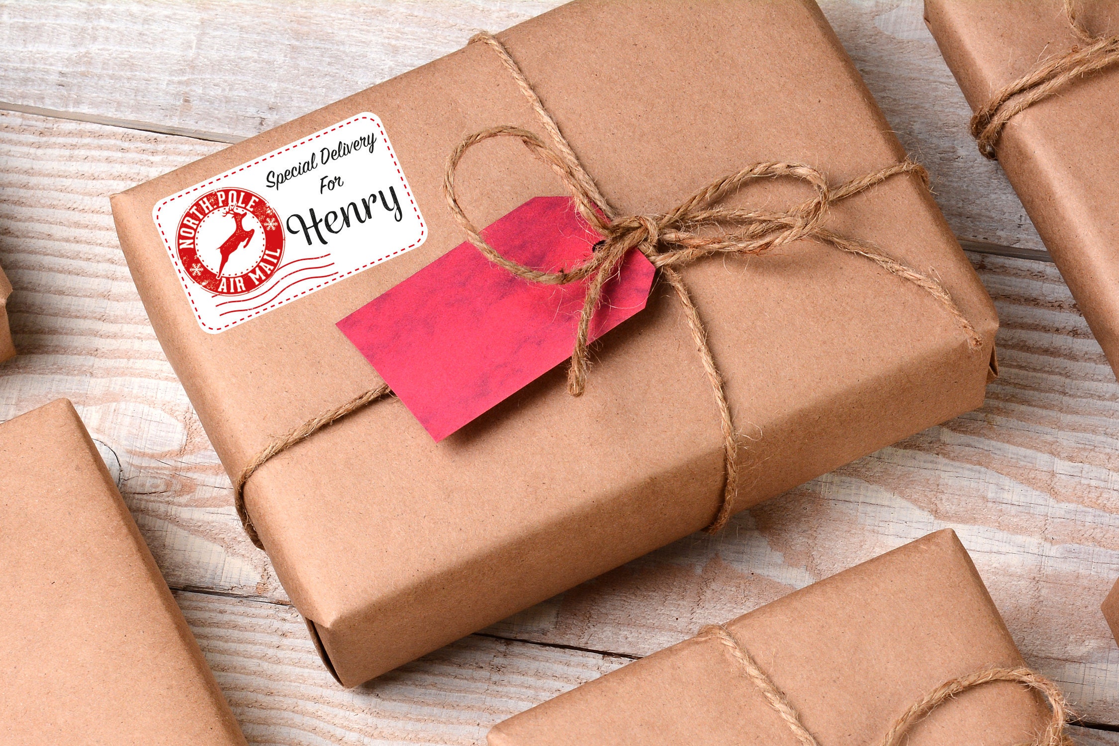 Personalised Special Delivery From Santa Christmas Present Stickers Gift Labels