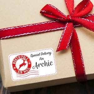 Personalised Christmas Present Stickers Gift Labels &#39;Special Delivery From Santa&#39;