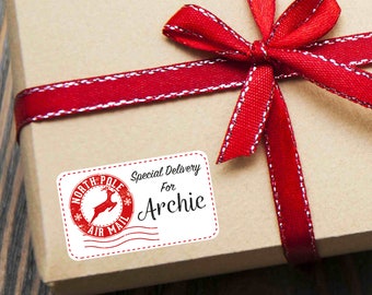 Personalised Christmas Present Stickers Gift Labels 'Special Delivery From Santa'