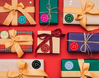Do not open until 25th December Christmas Present Stickers - Gift Labels