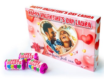 Personalised Photo Valentine's Gift Box: Swizzels Love Hearts Candy