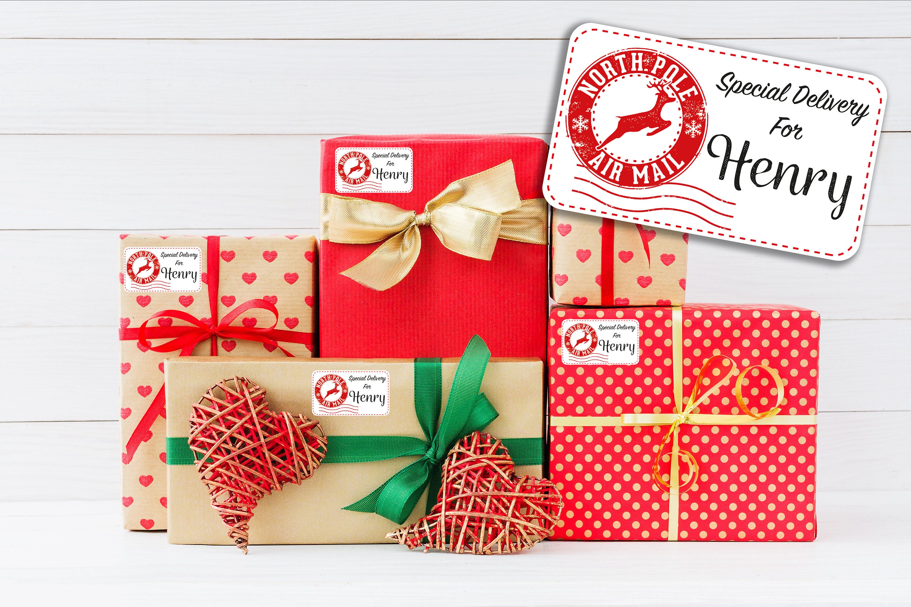 Personalised Special Delivery From Santa Christmas Present Stickers Gift Labels