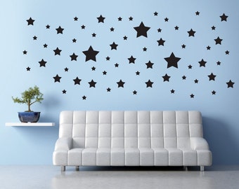 65 Stars Vinyl Wall Art Stickers for Kids Bedroom Over 24 Colours REMOVABLE + FREE UK P&P!