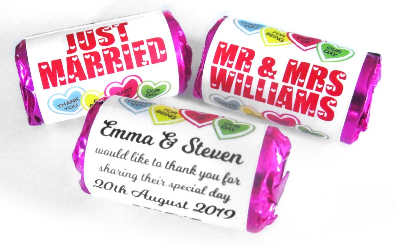 Personalised Love Heart Sweets Wedding Favours image 2