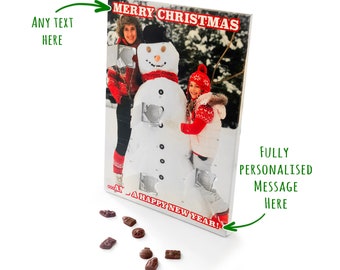 Personalised Chocolate Advent Calendar - Your Own Photo and Christmas Message! Unique and Personalized to order!