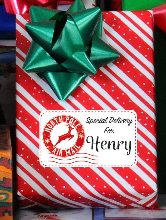 Personalised Special Delivery From Santa Christmas Present Stickers Gift Labels
