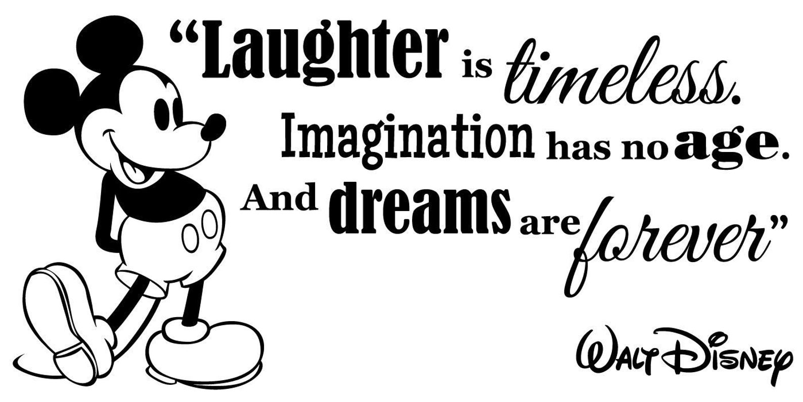 Laughter is Timeless Walt Disney Quote Mickey Mouse Vinyl Etsy UK