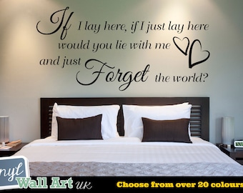 IF I LAY HERE - Snow Patrol Lyrics Vinyl Wall Art Quote Sticker -  Song Lyrics Decal - Chasing Cars - Available in over 24 colours