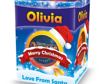 Trending!! Personalised Terrys Chocolate Orange - Christmas Present Stocking Filler - Secret Santa - Any Message