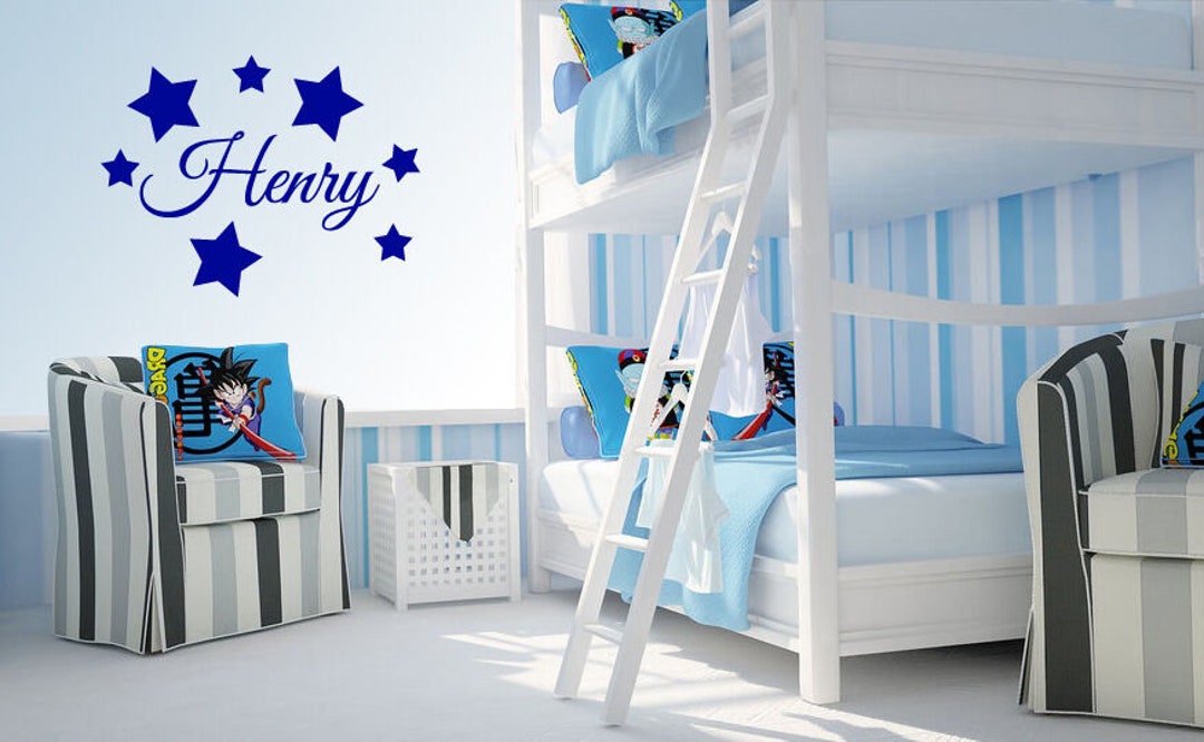 PERSONALISED Name + Stars Vinyl Wall Art Sticker Decal 24 Colours - Etsy