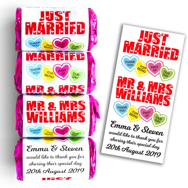 Personalised Love Heart Sweets - Wedding Favours