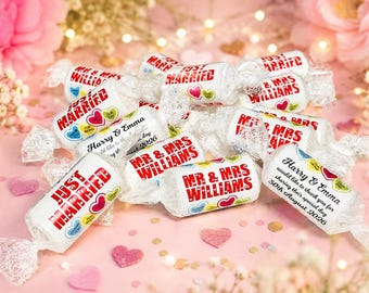 Personalised Mini Love Hearts Sweets - Wedding Favours, Birthday - Any Custom Message