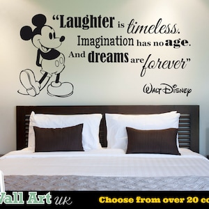 Laughter Is Timeless - Walt Disney Quote Mickey Mouse Vinyl Wall Art Sticker Decal