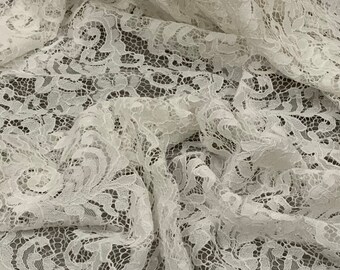 1M dusky pink colour corded lace slite Stretch floral lace dress fabric 58/"