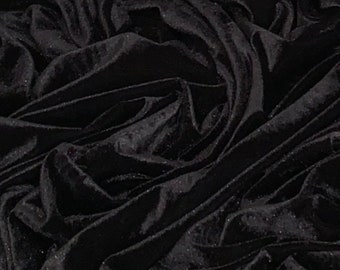 Tela de terciopelo negro de 58 pulgadas. PRECIO POR METRO.