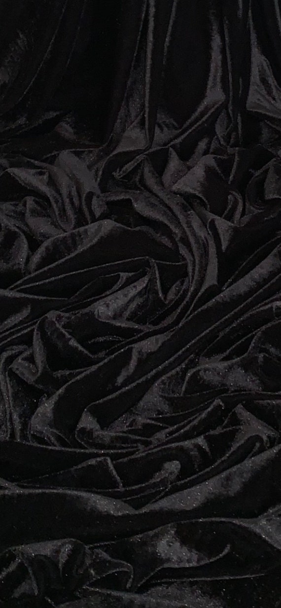 Black Velvet Velour Fabric 58'' PRICE PER METER