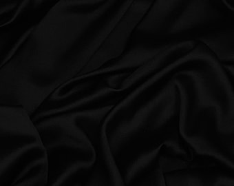 Black Charmeuse Satin Fabric 58'' PRICE PER METER
