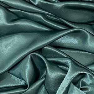 Metallic Green Crepe Back Satin Fabric 58&#39;&#39; PRICE PER METER