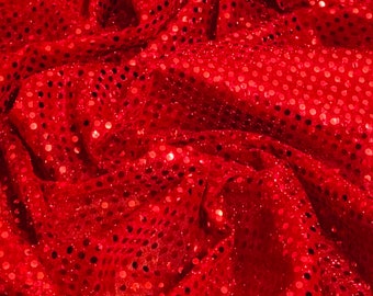 Red Sequin Fabric 45'' PREZZO AL METRO