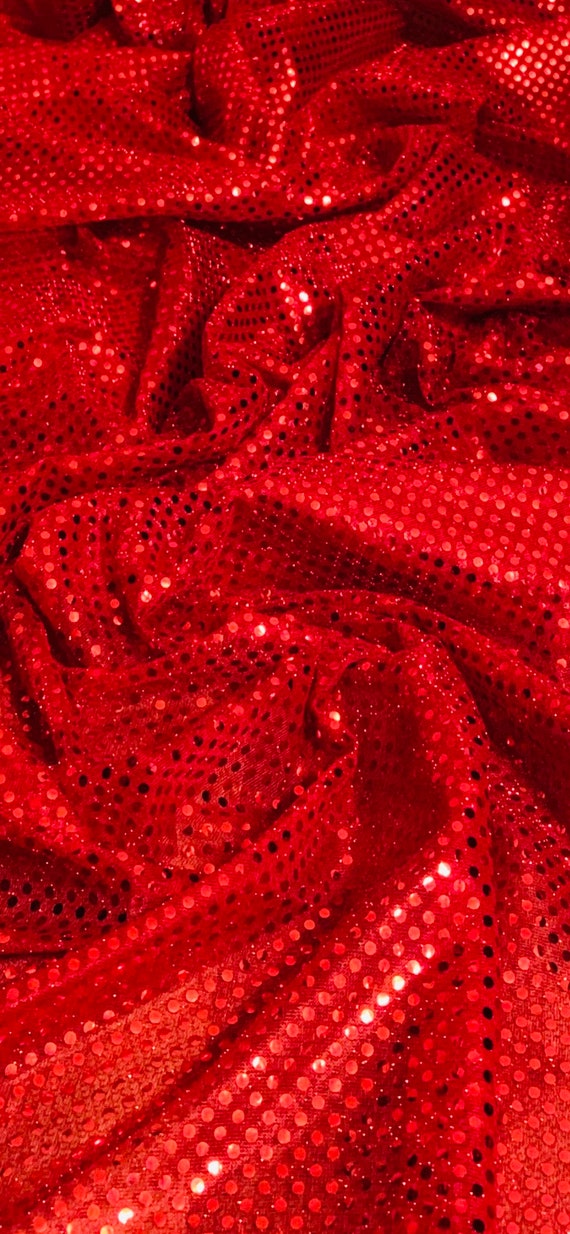 Red Sequin Fabric 45'' PRICE PER METER