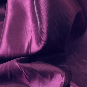 Plum Shantung Faux Silk Fabric 58&#39;&#39; PRICE PER METER