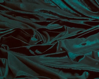 Tela de terciopelo verde botella de 58'' PRECIO POR METRO