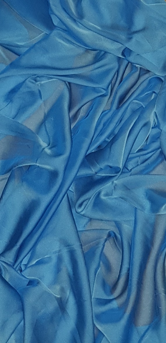 Kingfisher Blue Cationic Chiffon Fabric 58 PRICE PER METER Etsy Ireland