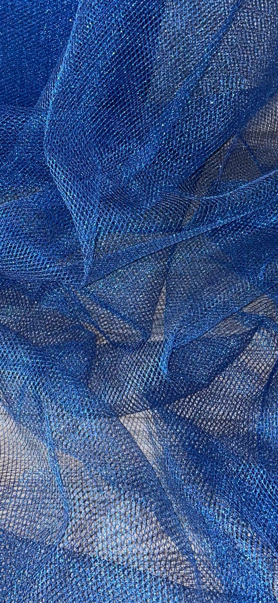 Royal Blue Fishnet Chainmail Mesh/net Fabric 58'' PRICE PER METER -   Finland