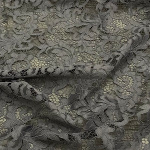 Grey Floral Guipure Lace Fabric 58&#39;&#39; PRICE PER METER
