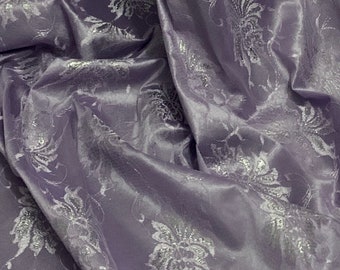 Lilac Floral Satin Lace Fabric 58'' PRICE PER METER